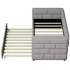 Divano Letto Singolo con Letto Estraibile e Schienale Imbottito, Grigio-ModernLuxe