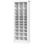 HOMCOM Scarpiera Stretta 71" per Ingresso, Scarpiera Alta con 3 Altezze di Cubi Aperti per 36 Paia di Scarpe per Corridoio, Bianca