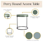 Tavolino d'appoggio rotondo Perry della collezione Cortney
