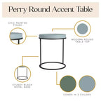 Tavolino d'appoggio rotondo Perry della collezione Cortney