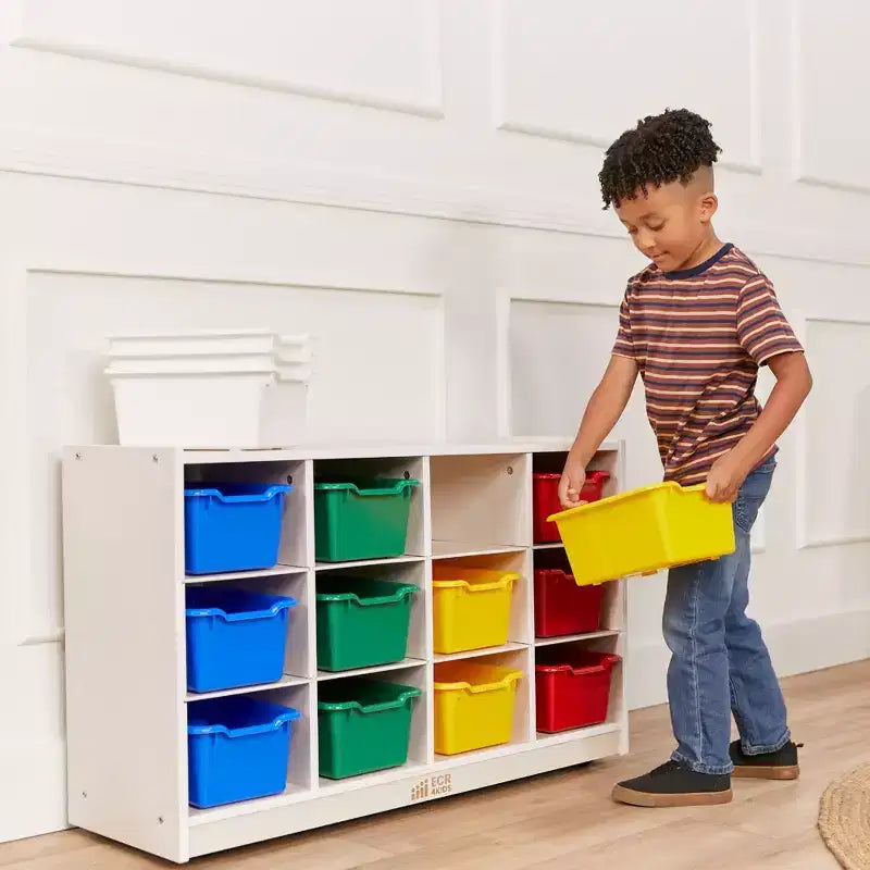 Mobile ECR4Kids con 12 scomparti per vassoi, 3x4, Arredo per la classe