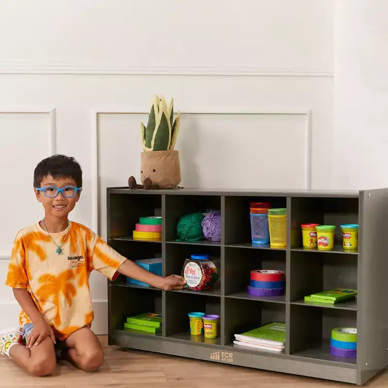 Mobile ECR4Kids con 12 scomparti per vassoi, 3x4, Arredo per la classe