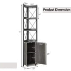 Libreria angolare a 6 ripiani Costway con ripiani regolabili a 5 livelli e kit antiribaltamento marrone rustico/grigio