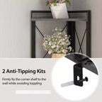 Libreria angolare a 6 ripiani Costway con ripiani regolabili a 5 livelli e kit antiribaltamento marrone rustico/grigio