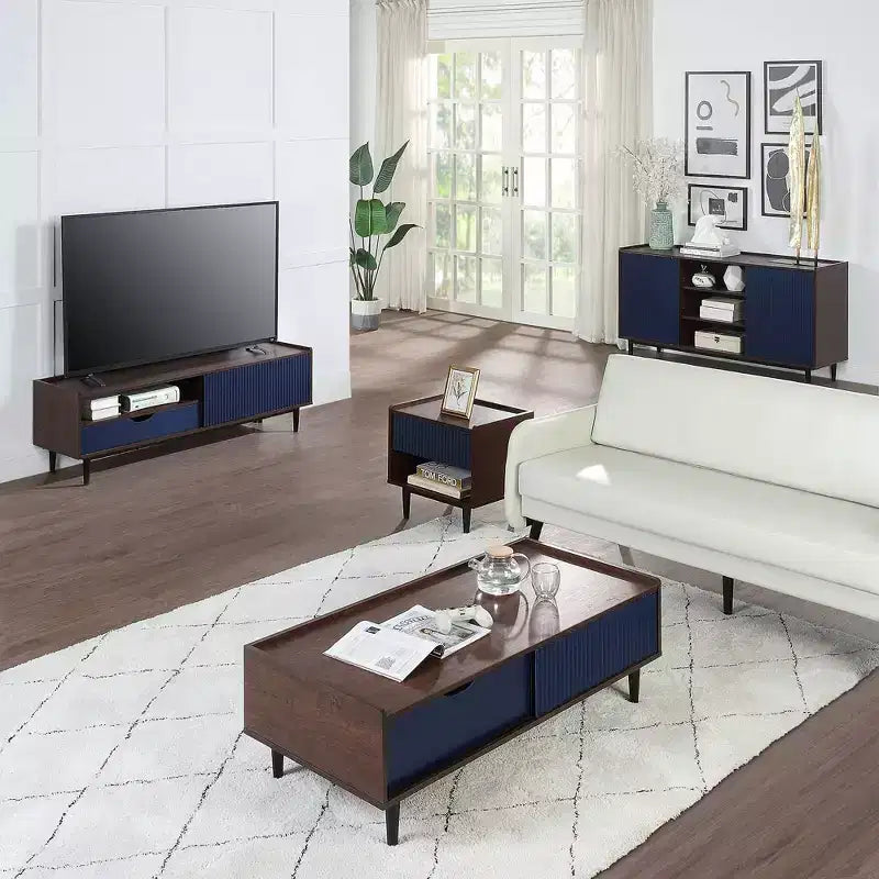 Mobile TV moderno scanalato Duane per TV fino a 55" - Manhattan Comfort
