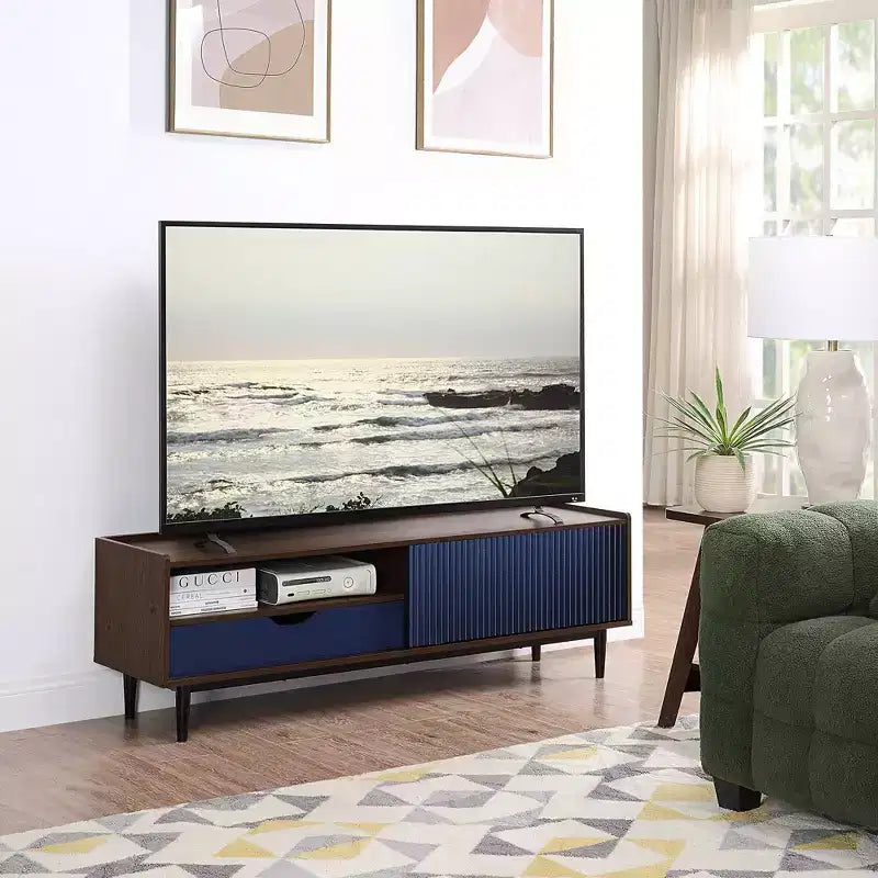 Mobile TV moderno scanalato Duane per TV fino a 55" - Manhattan Comfort