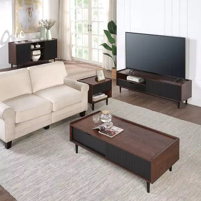 Mobile TV moderno scanalato Duane per TV fino a 55" - Manhattan Comfort