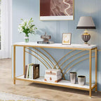 Tavolo console lungo in finto marmo Tribesigns 70,86