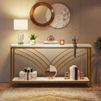 Tavolo console lungo in finto marmo Tribesigns 70,86