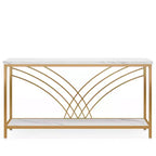 Tavolo console lungo in finto marmo Tribesigns 70,86