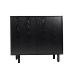 Mobile bar e credenza classici Emma and Oliver con armadietto a porta singola in stile shaker con portabicchieri sospeso e mensole aperte per bottiglie