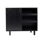 Mobile bar e credenza classici Emma and Oliver con armadietto a porta singola in stile shaker con portabicchieri sospeso e mensole aperte per bottiglie