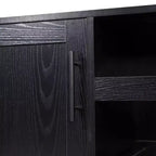 Mobile bar e credenza classici Emma and Oliver con armadietto a porta singola in stile shaker con portabicchieri sospeso e mensole aperte per bottiglie
