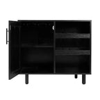 Mobile bar e credenza classici Emma and Oliver con armadietto a porta singola in stile shaker con portabicchieri sospeso e mensole aperte per bottiglie