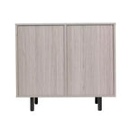 Mobile bar e credenza classici Emma and Oliver con armadietto a porta singola in stile shaker con portabicchieri sospeso e mensole aperte per bottiglie