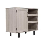 Mobile bar e credenza classici Emma and Oliver con armadietto a porta singola in stile shaker con portabicchieri sospeso e mensole aperte per bottiglie