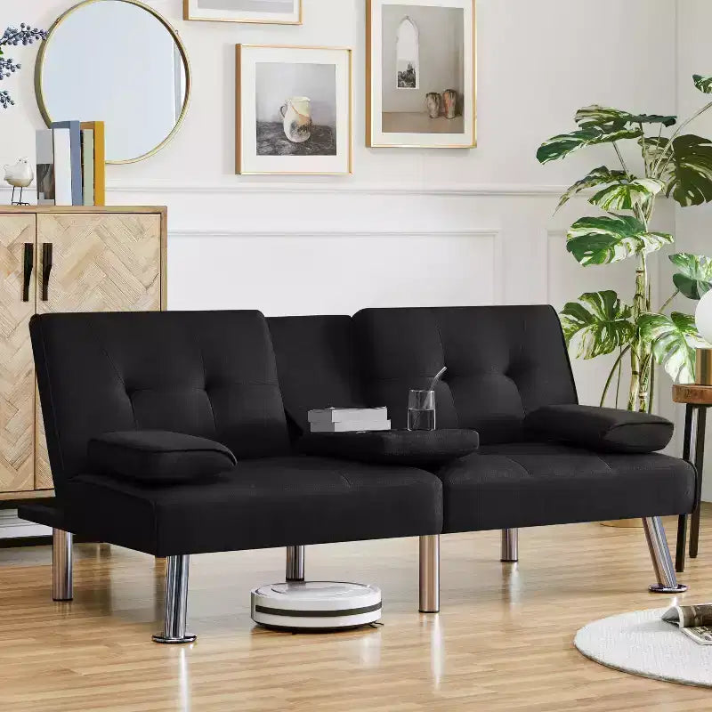 Divano Letto Futon Convertibile in Tessuto Yaheetech
