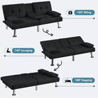 Divano Letto Futon Convertibile in Tessuto Yaheetech