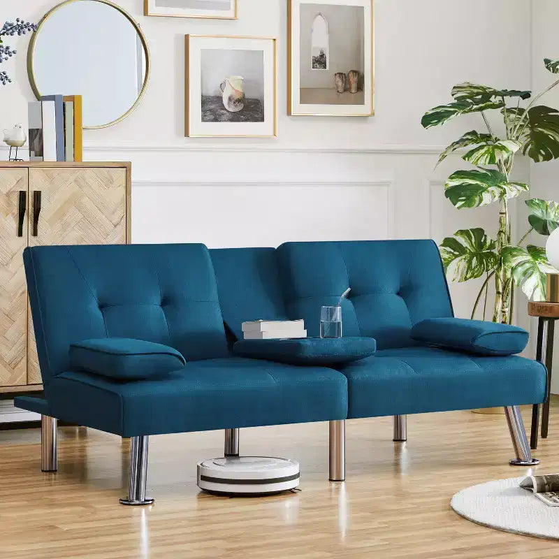 Divano Letto Futon Convertibile in Tessuto Yaheetech