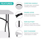 Best Choice Products Tavolo Pieghevole in Plastica da 2,4m, Portatile per Interni ed Esterni Resistente con Maniglia, Blocco per Picnic