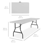 Best Choice Products Tavolo Pieghevole in Plastica da 2,4m, Portatile per Interni ed Esterni Resistente con Maniglia, Blocco per Picnic