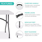 Best Choice Products Tavolo Pieghevole in Plastica da 2,4m, Portatile per Interni ed Esterni Resistente con Maniglia, Blocco per Picnic