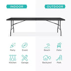 Best Choice Products Tavolo Pieghevole in Plastica da 2,4m, Portatile per Interni ed Esterni Resistente con Maniglia, Blocco per Picnic