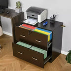 Vinsetto Cassettiera a 2 cassetti con serratura e chiavi, schedario verticale con barra appendiabiti per formato Letter, casa ufficio