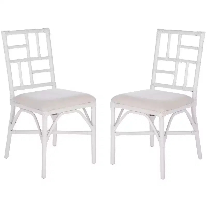 Christine Accent Chair W/ Cushion (Set of 2) - ACH6507 - White/White - Safavieh