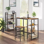 VASAGLE Tavolo da Bar con Robusta Struttura in Metallo, Facile Montaggio, Design Industriale, 60 x 109 x 100 cm, Marrone Rustico
