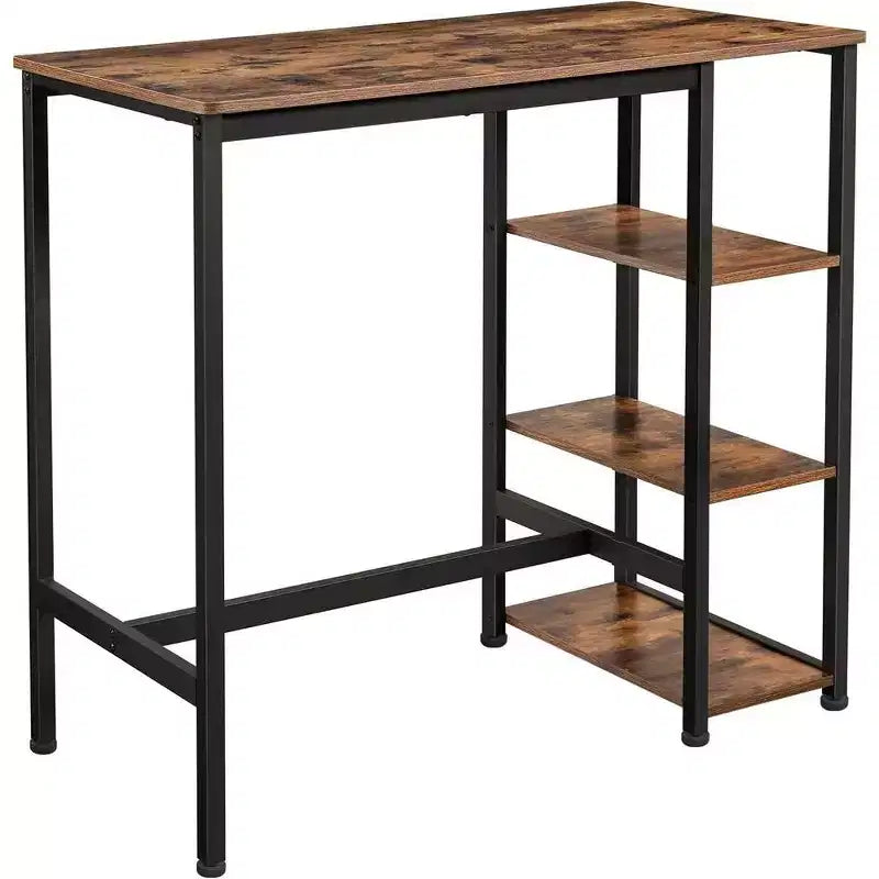 VASAGLE Tavolo da Bar con Robusta Struttura in Metallo, Facile Montaggio, Design Industriale, 60 x 109 x 100 cm, Marrone Rustico