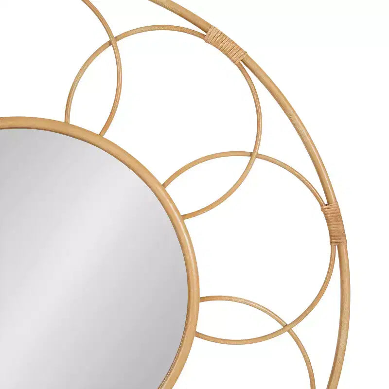 Specchio rotondo in rattan Cori 34x34 - Kate & Laurel All Things Decor