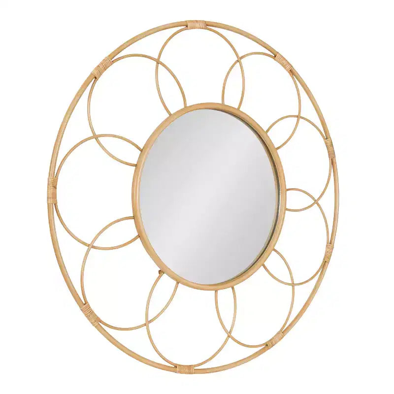 Specchio rotondo in rattan Cori 34x34 - Kate & Laurel All Things Decor