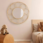 Specchio rotondo in rattan Cori 34x34 - Kate & Laurel All Things Decor