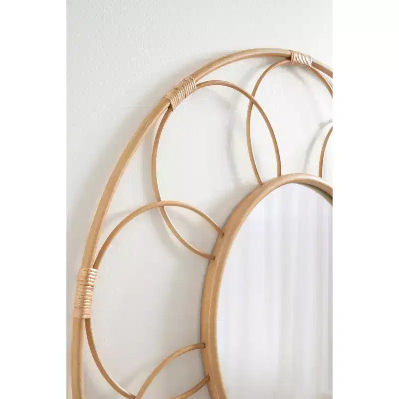 Specchio rotondo in rattan Cori 34x34 - Kate & Laurel All Things Decor