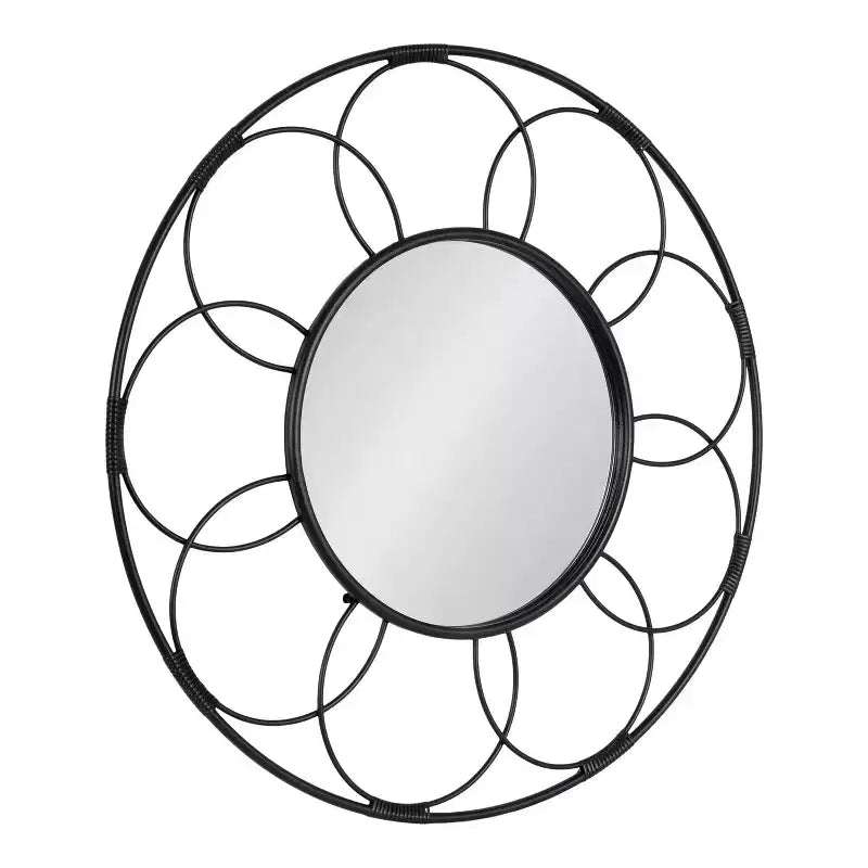 Specchio rotondo in rattan Cori 34x34 - Kate & Laurel All Things Decor