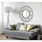 Specchio rotondo in rattan Cori 34x34 - Kate & Laurel All Things Decor