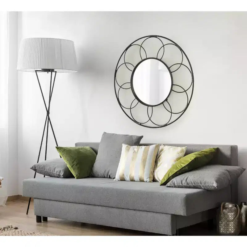 Specchio rotondo in rattan Cori 34x34 - Kate & Laurel All Things Decor