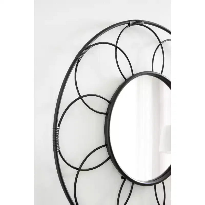 Specchio rotondo in rattan Cori 34x34 - Kate & Laurel All Things Decor
