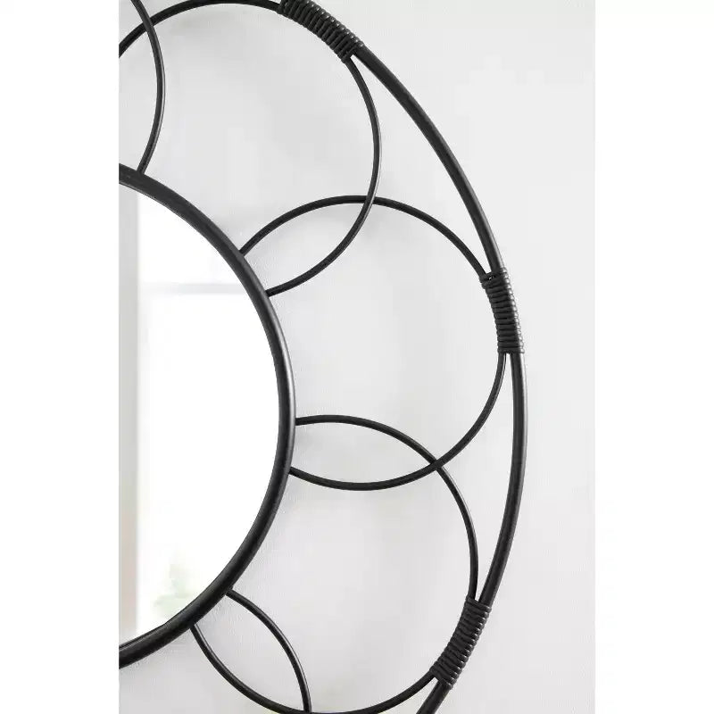 Specchio rotondo in rattan Cori 34x34 - Kate & Laurel All Things Decor