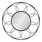 34x34 Cori Round Rattan Mirror - Kate & Laurel All Things Decor
