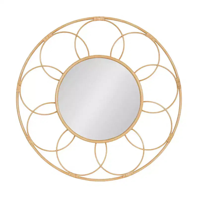 Specchio rotondo in rattan Cori 34x34 - Kate & Laurel All Things Decor