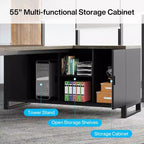 Lantine Scrivania Direzionale a L da 70,8" con Mobile Classificatore da 55"