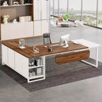Lantine Scrivania Direzionale a L da 70,8" con Mobile Classificatore da 55"