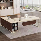 Lantine Scrivania Direzionale a L da 70,8" con Mobile Classificatore da 55"