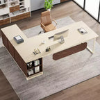 Lantine Scrivania Direzionale a L da 70,8" con Mobile Classificatore da 55"