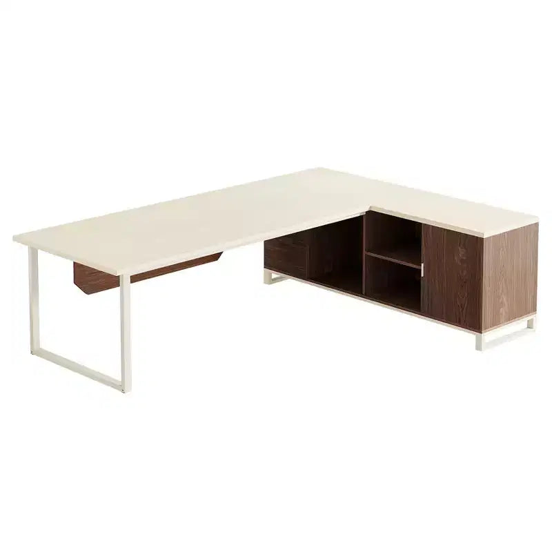 Lantine Scrivania Direzionale a L da 70,8" con Mobile Classificatore da 55"