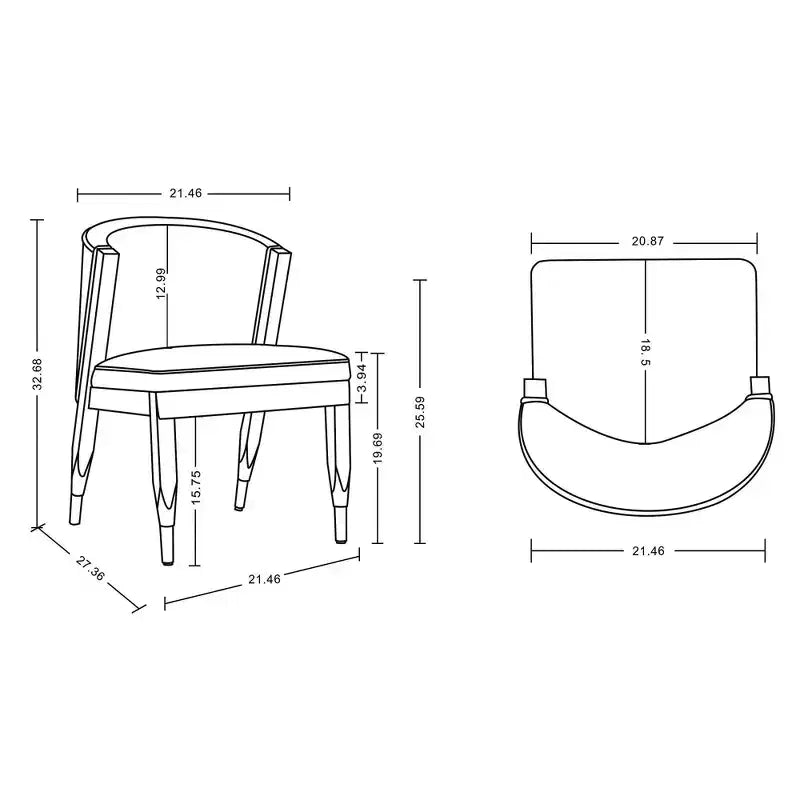 Set di 2 sedie da pranzo moderne Ola con rivestimento in bouclé - Manhattan Comfort