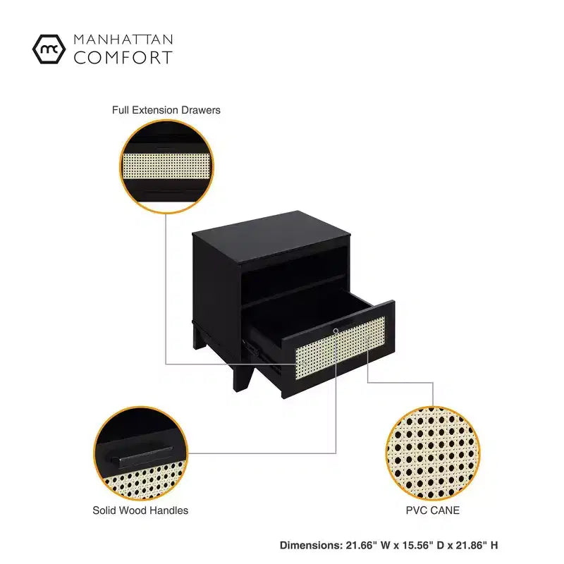 Comodino moderno Sheridan con cassetto - Manhattan Comfort