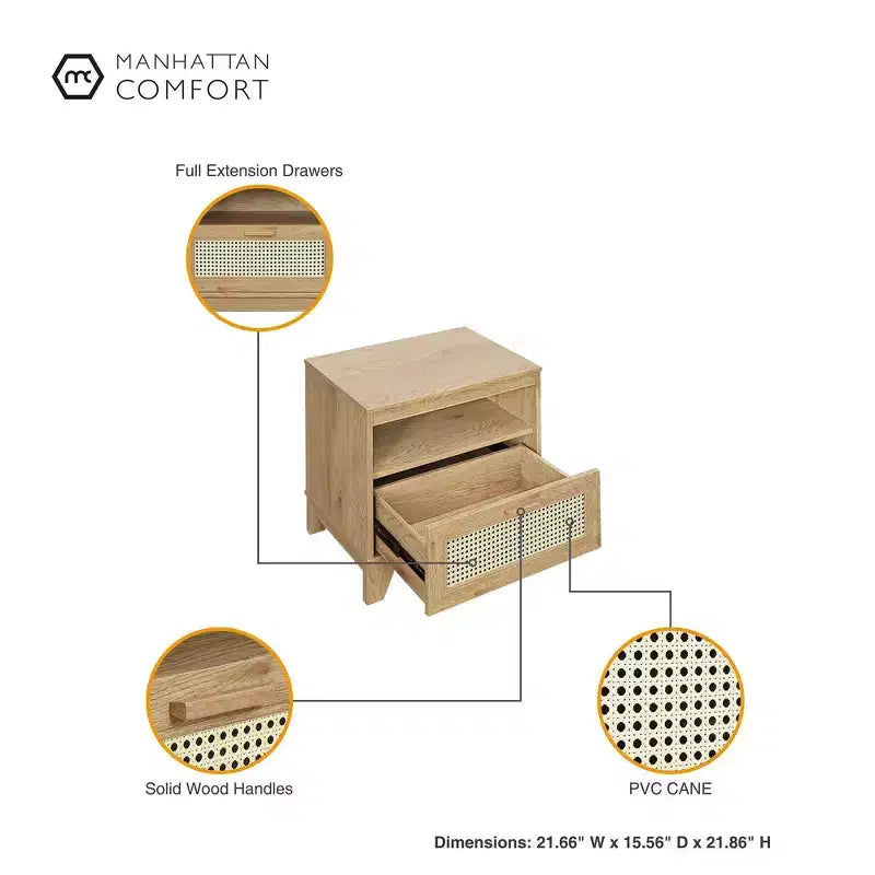 Comodino moderno Sheridan con cassetto - Manhattan Comfort